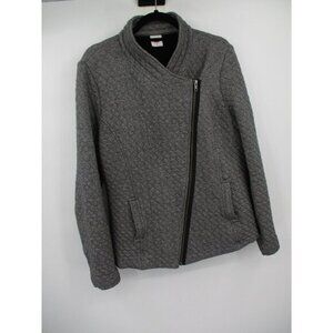 CAbi Womens Jacket L Zip Quilted Moto Jacket Herringbone Ladies Zipper Casual